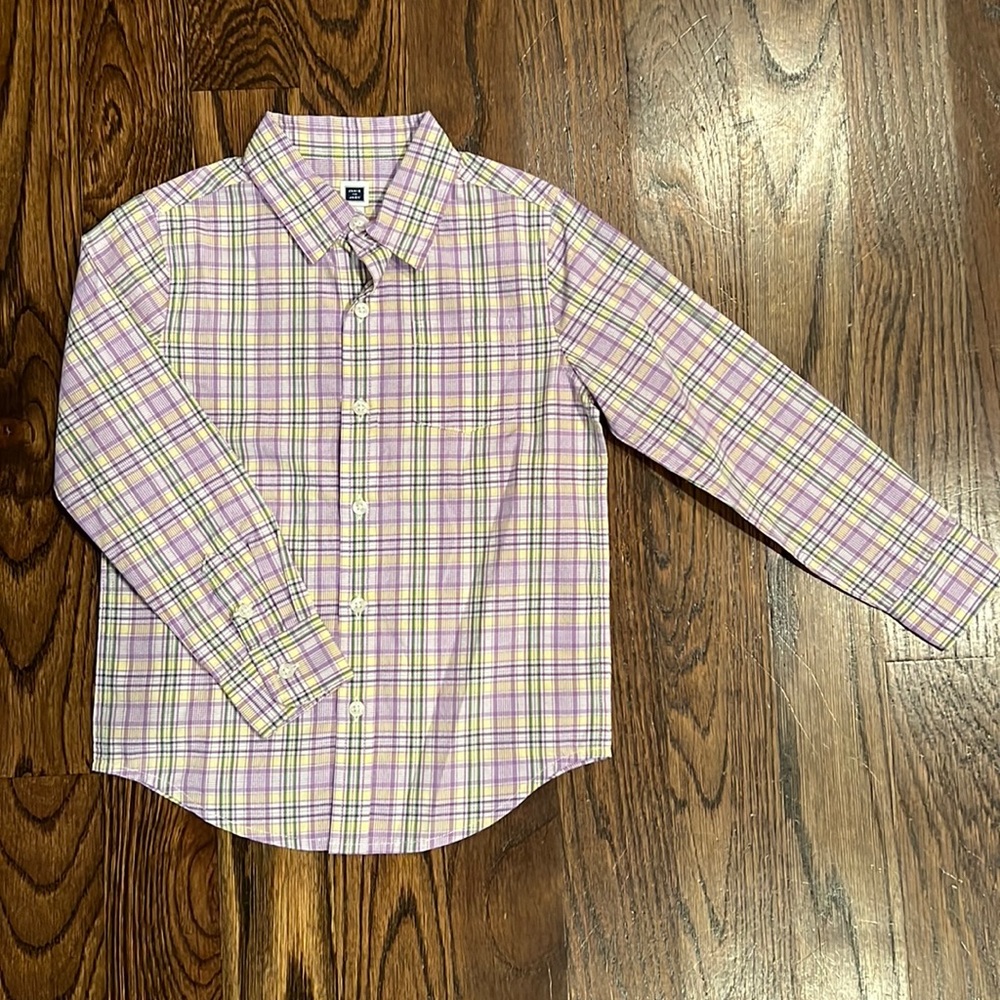Janie and Jack plaid long sleeved button down with tags